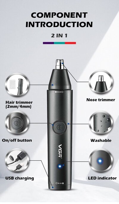 Hair clipper and nose groomer