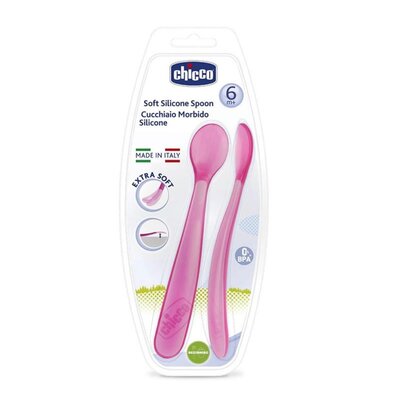 Soft silicone eating spoon - 2pcs (girls)