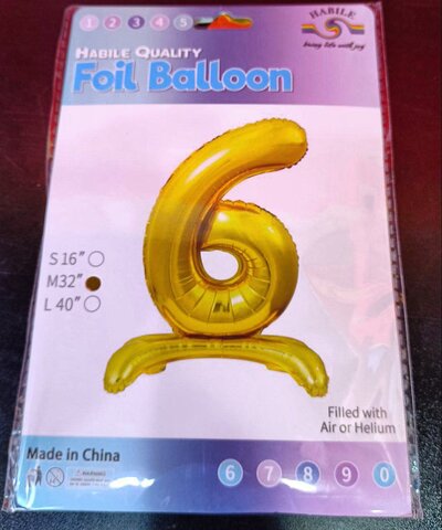 Birthday balloons, number 6 D.8962