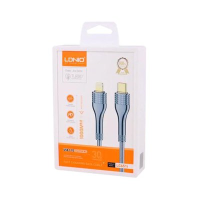 LDNIO 1m TypeC-iPhone-Samsung Charging Cable