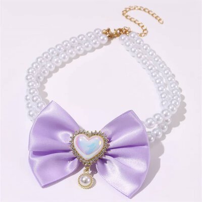 Bow collar purple