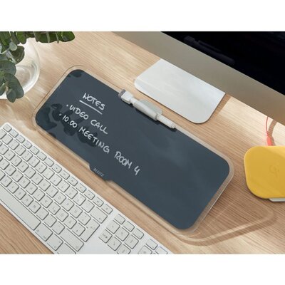 Glass desk whiteboard