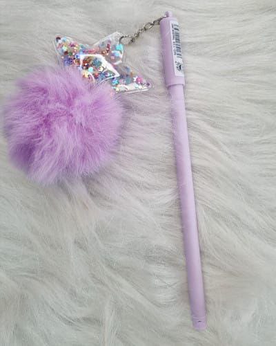 Ballpoint pen with feathers