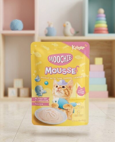 مكافأة قطط نكهة تونة وحبار - 70 جرام  moochie