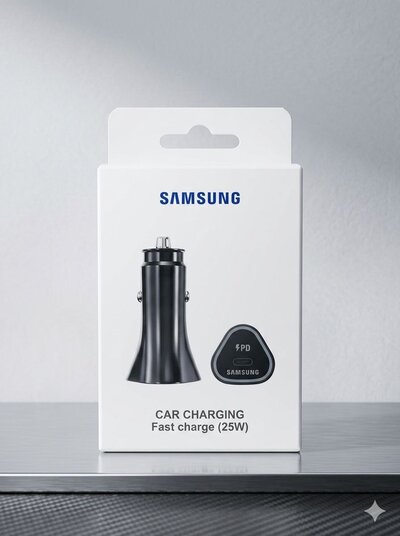 25W Car Charger - Black