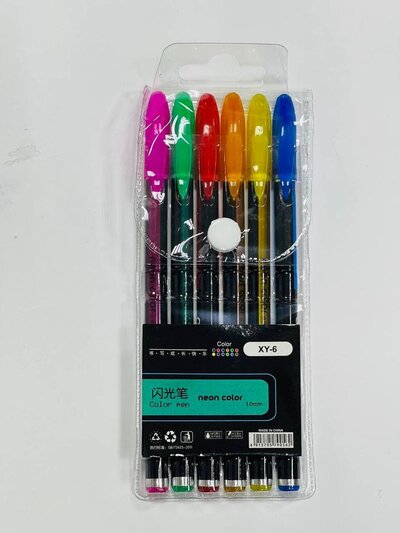 Glitter gel pens - 6 colors
