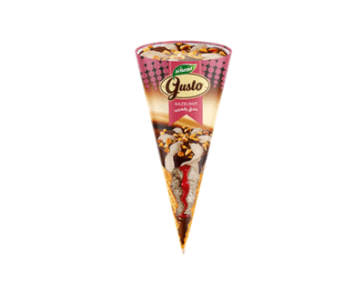 Gelato Gusto Hazelnut Cone Strawberry Sauce - 150ml