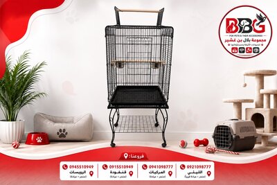 Luxury bird cage with stand - black