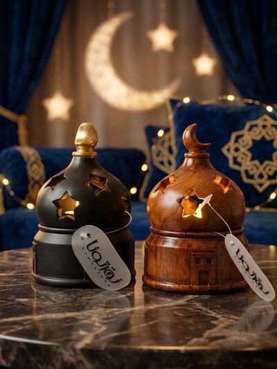 Wooden incense burner - black