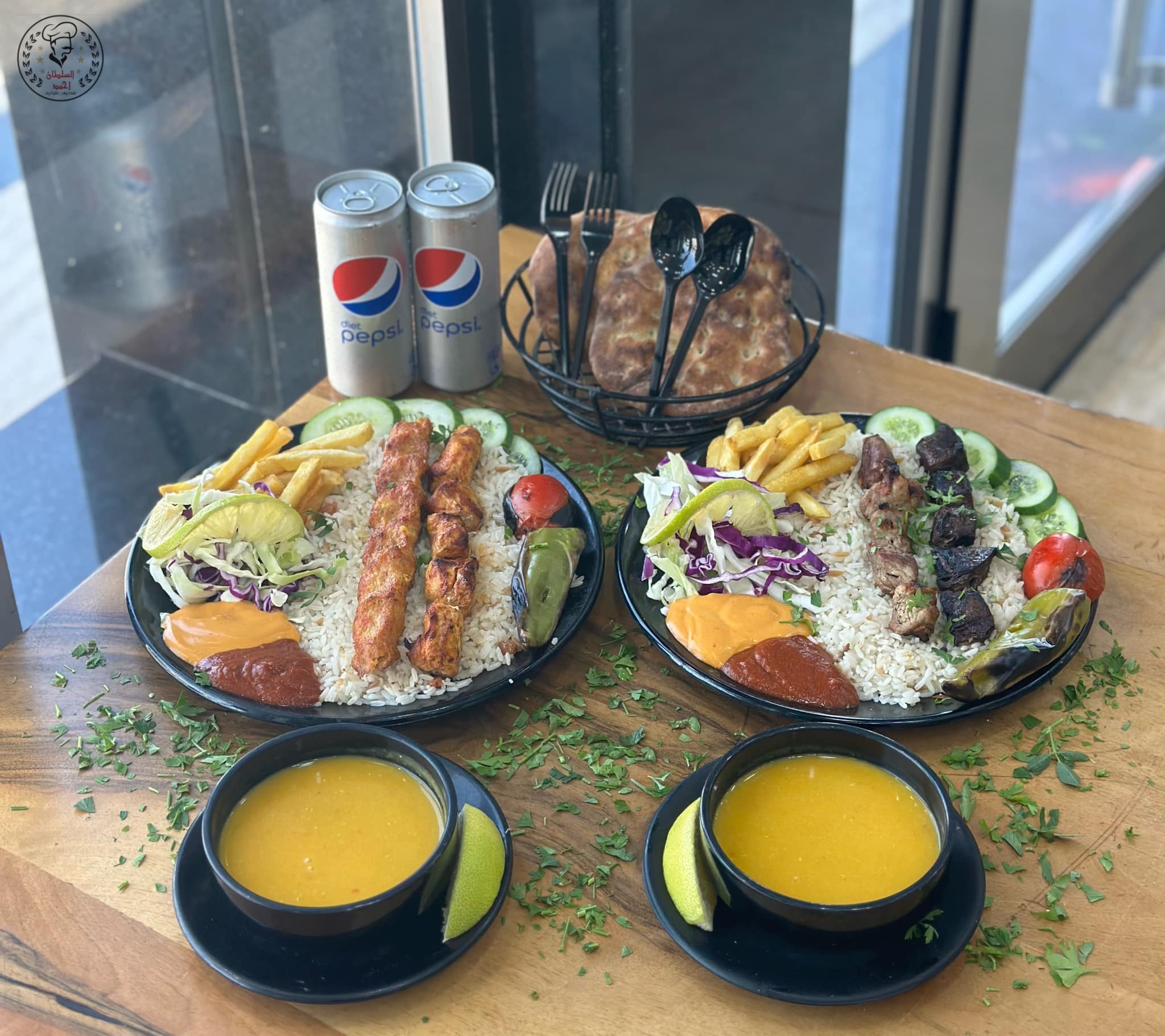Mixed Grill Meal (2 skewers - Chicken Kebab + Chicken Shish Tawook)