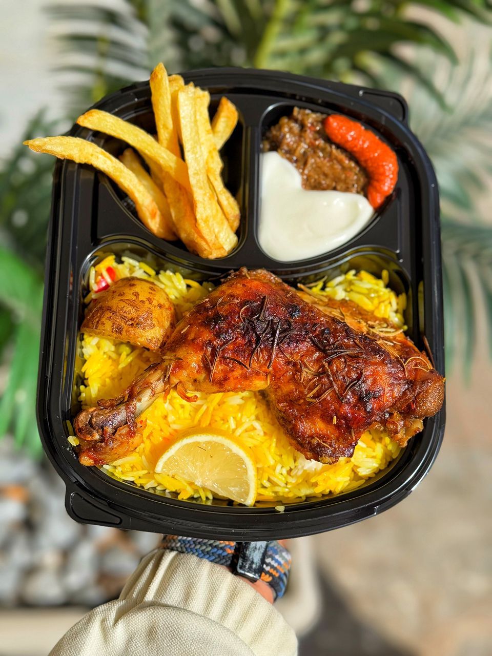 Quarter chicken mandy meal