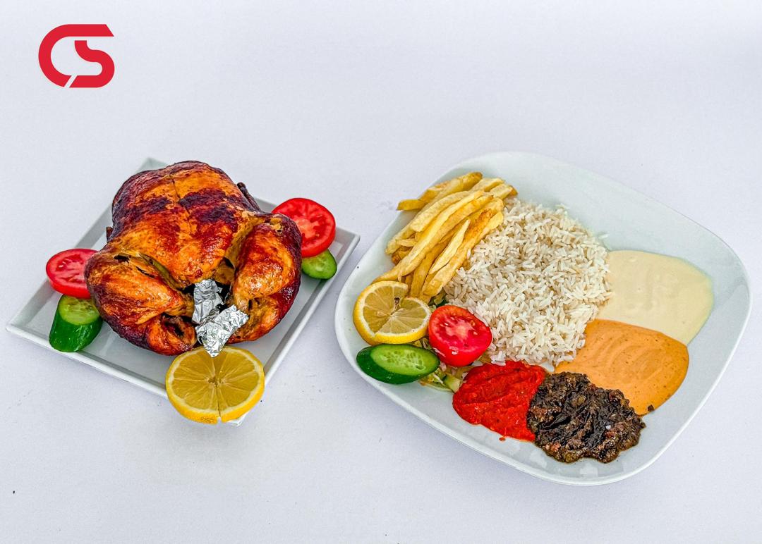 Whole roasted chicken meal