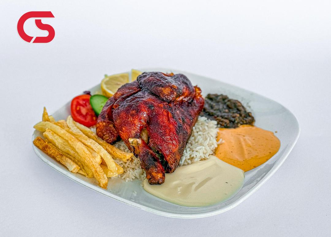 Half roasted chicken meal