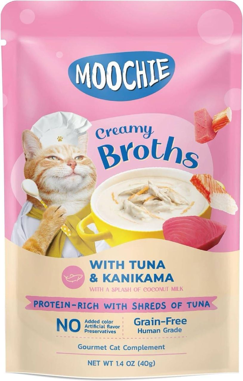 MOOCHIE Treat with Tuna and Kanikama Flavor with a splash of Coconut Milk