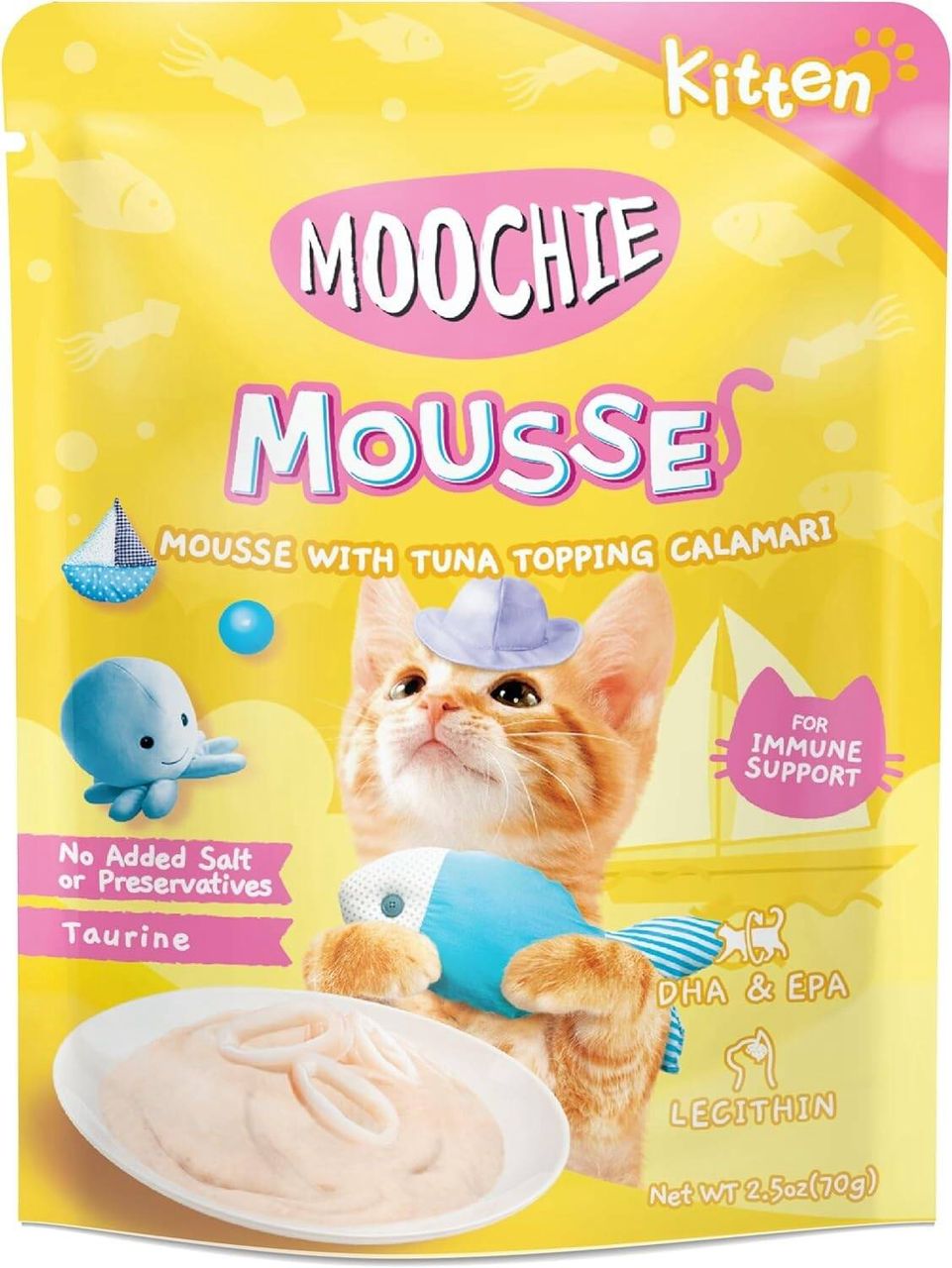 MOOCHIE treat with calamari flavor coated in tuna