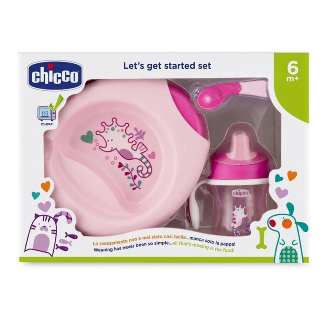 Chicco plate and cup set + girls
