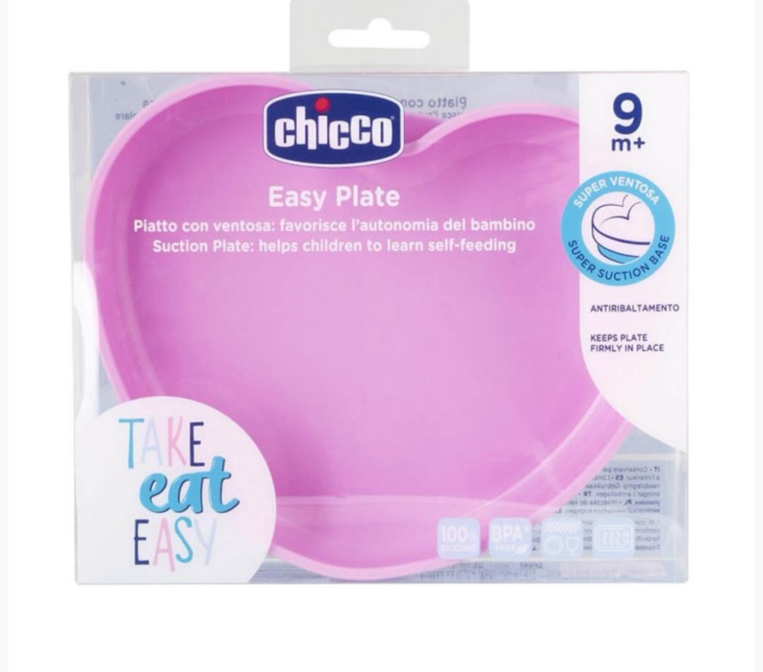 Chicco silicone plate set heart for girls