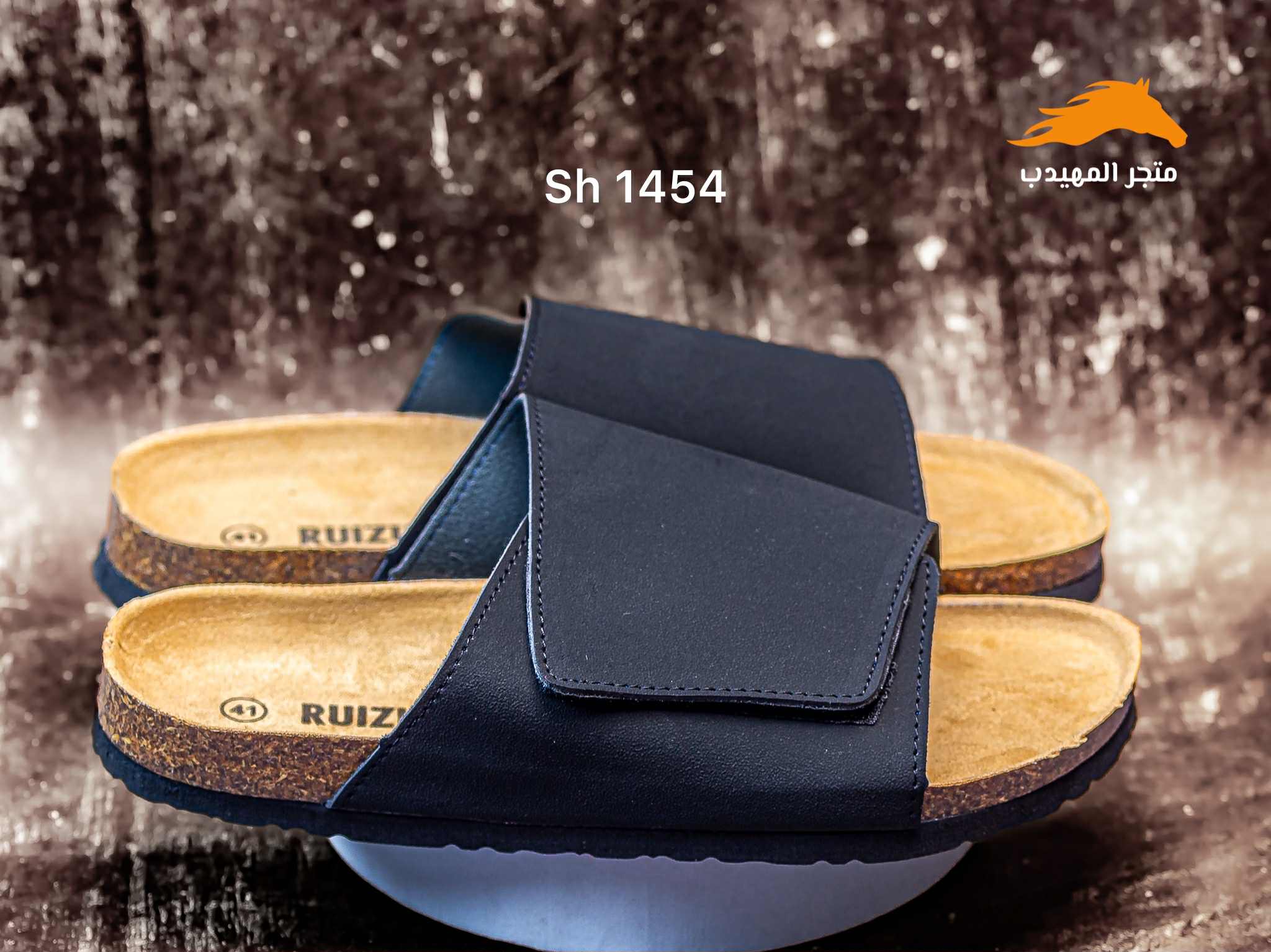 Men's slippers sh1454 black size 43