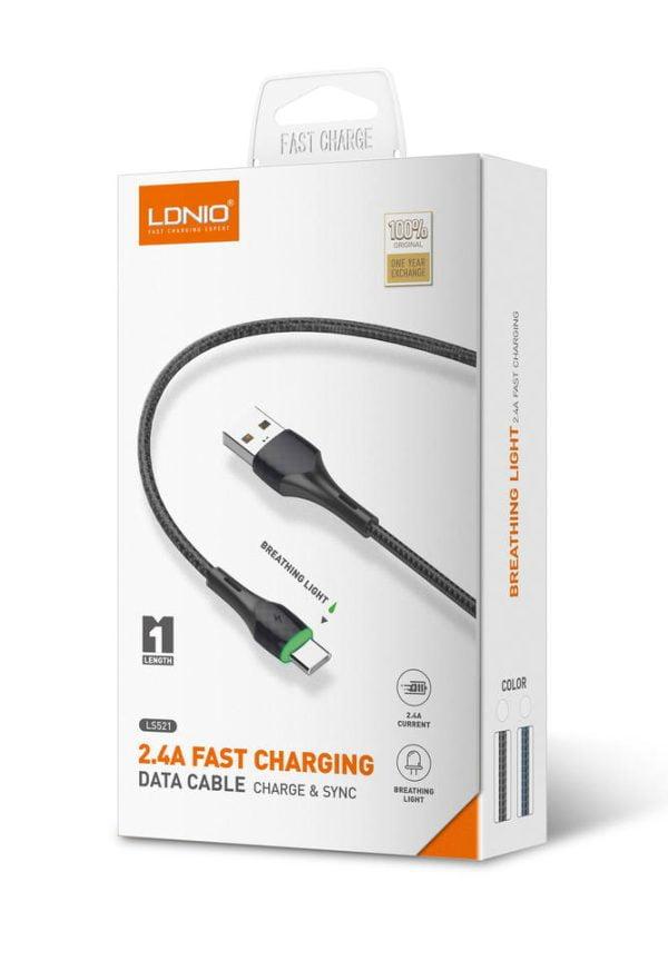 LDNIO 1m TypeC-iPhone-Samsung Charging Cable