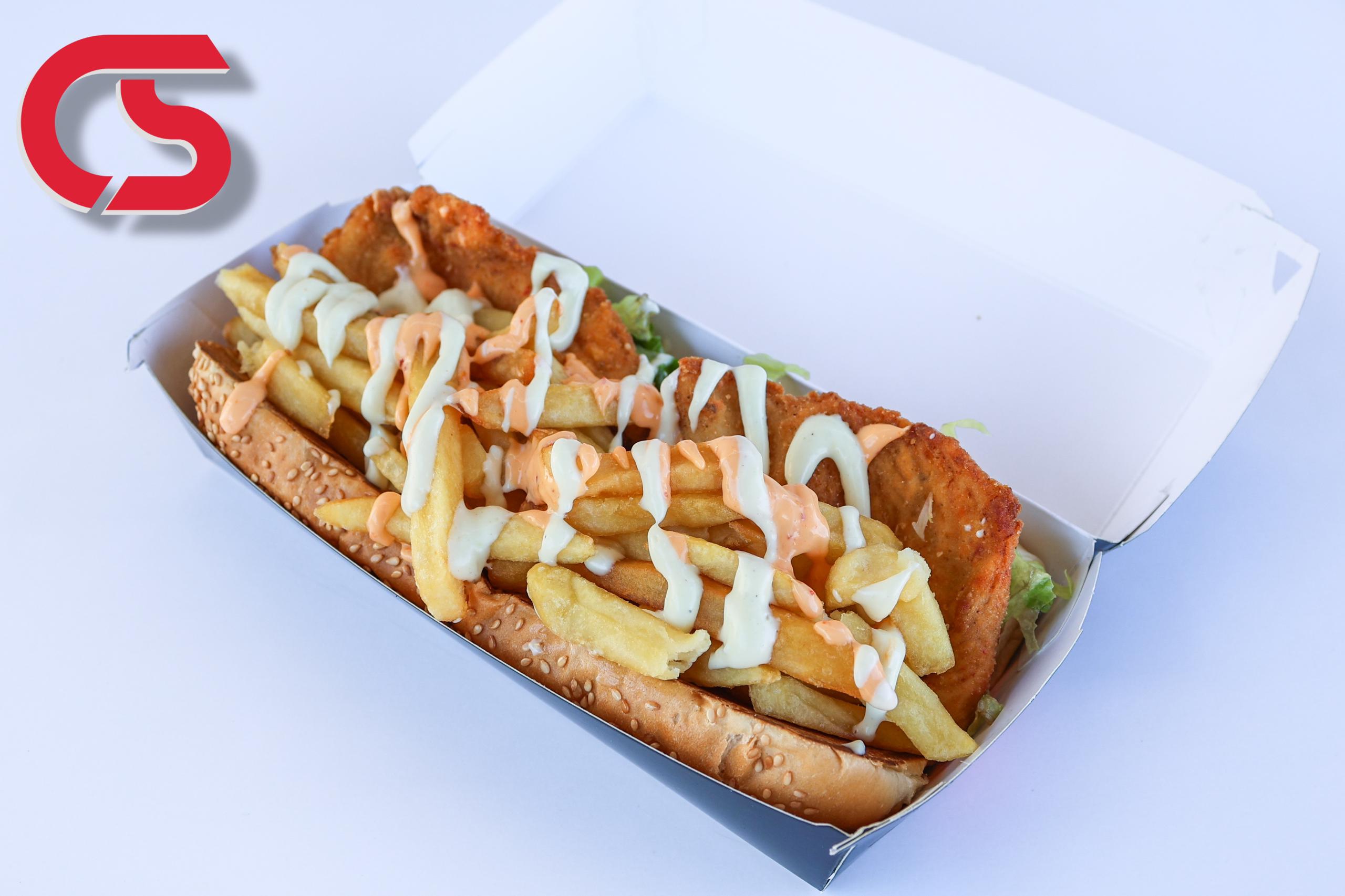 Fried scallop sandwich