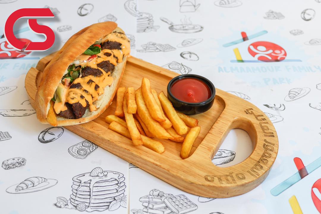 National beef kebab sandwich