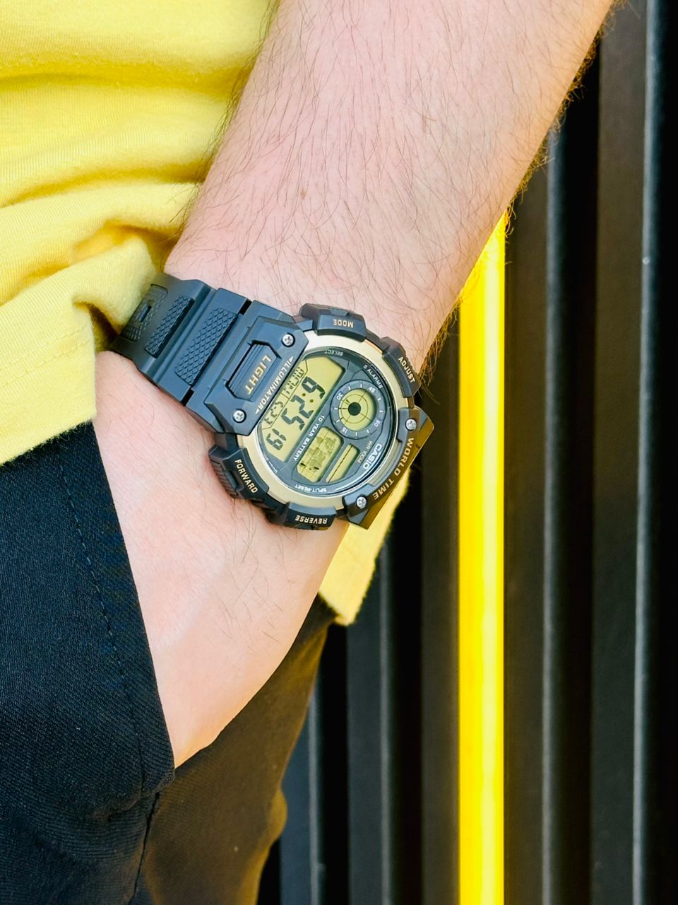 Casio watch, integrated green color