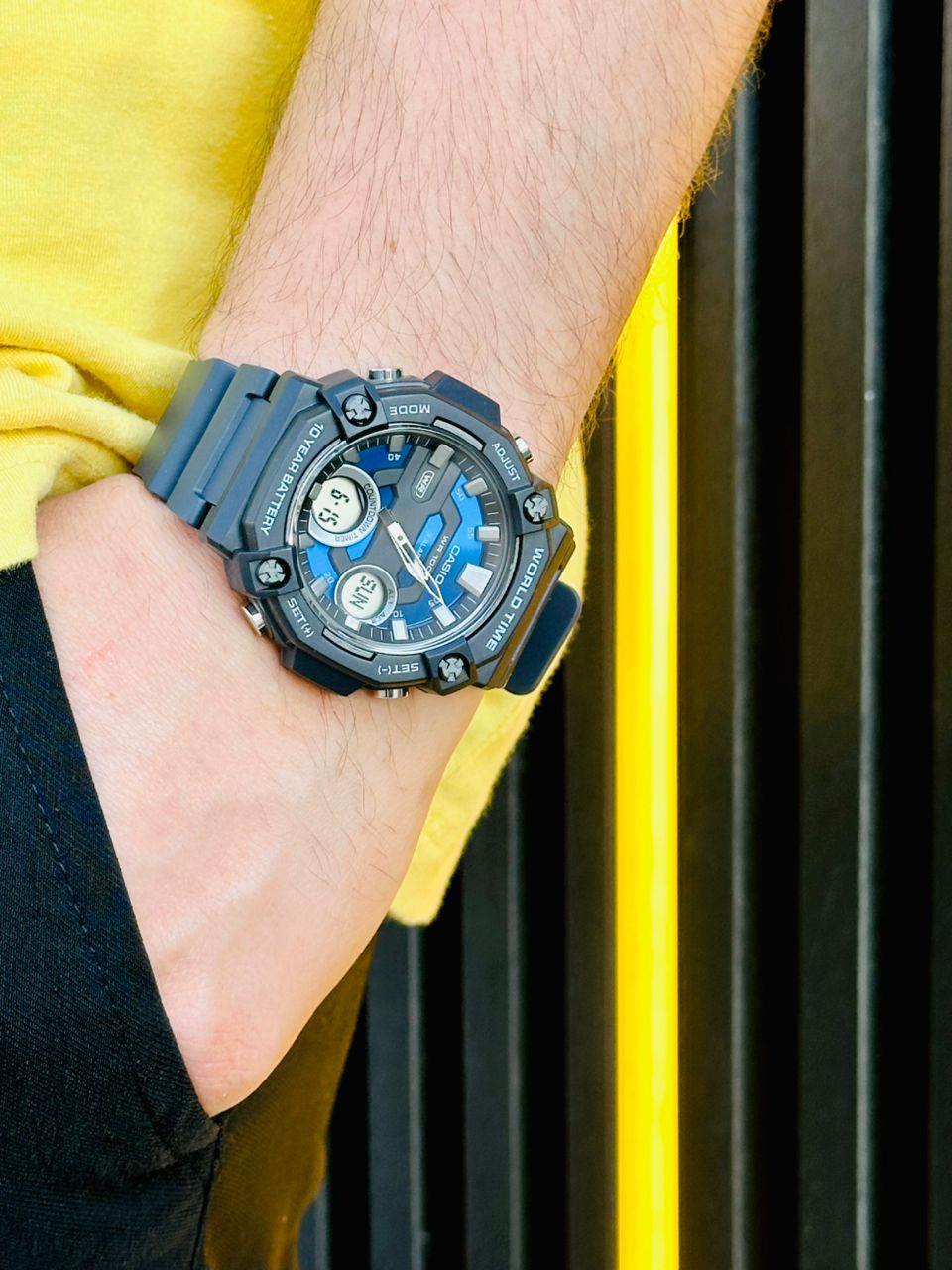 Casio watch, blue color