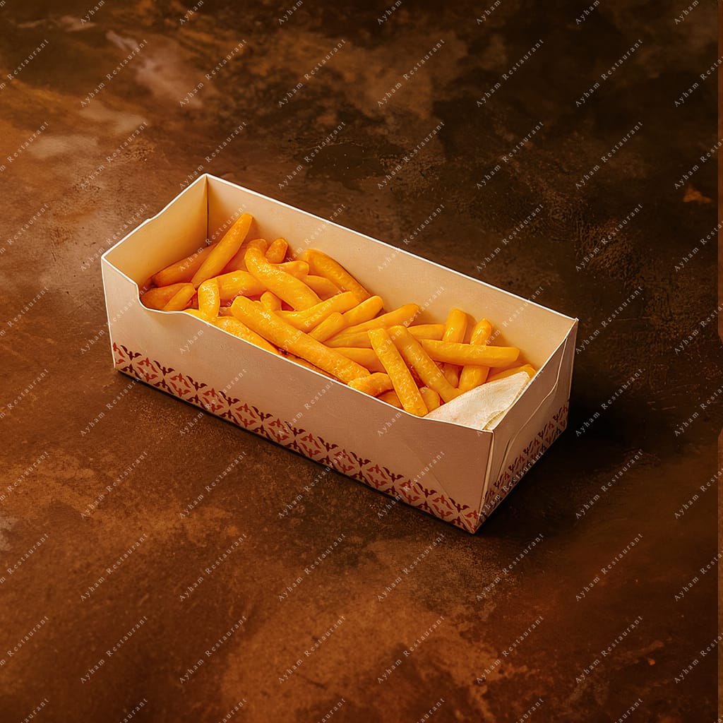 Large fries with sauces