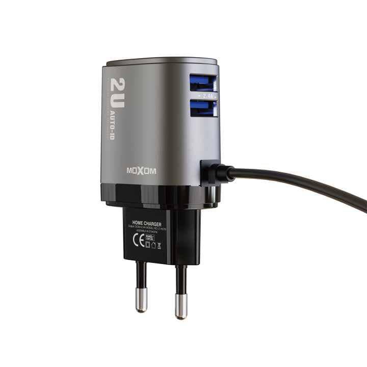 2-port USB home charger - MOXOM 2.4A (LIGHTNING)