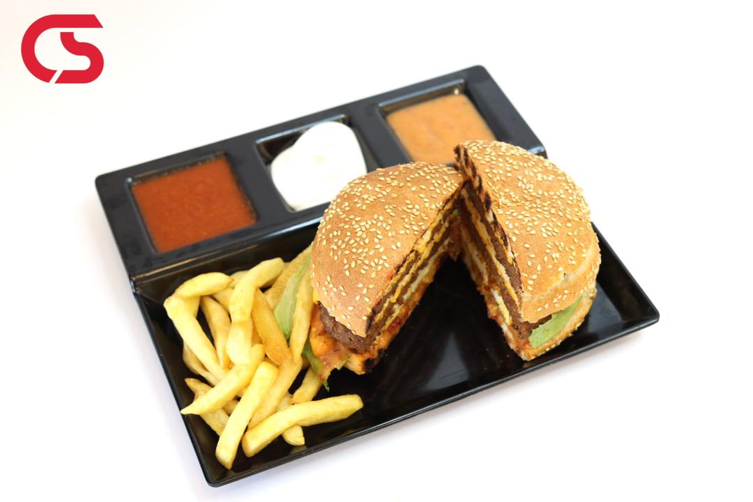 Double beef burger (grilled)