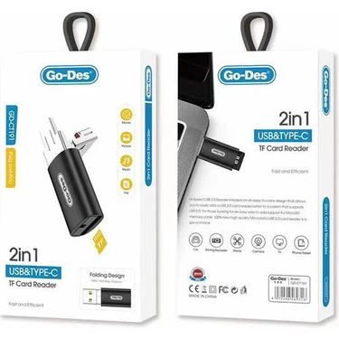 Go-Des CT191 تحويله USB & تايب سي الي MICRO SD