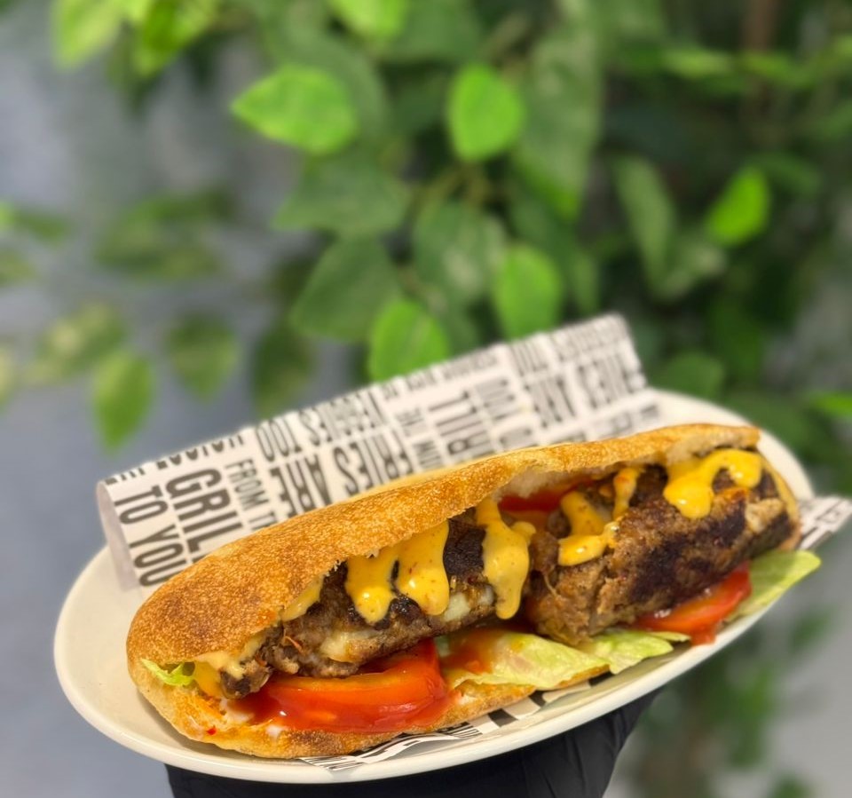 Kofta sandwich with cheese