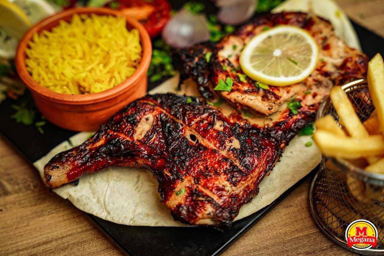 وجبة نص دجاجة مشوية
