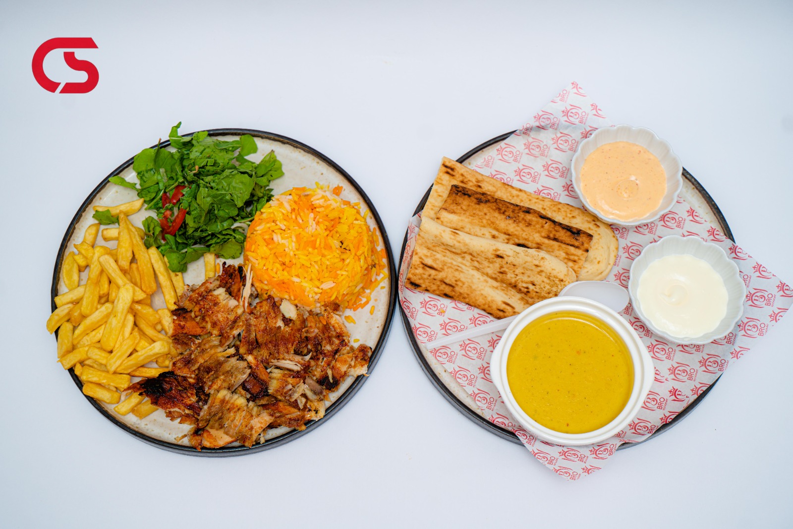 Meat shawarma meal