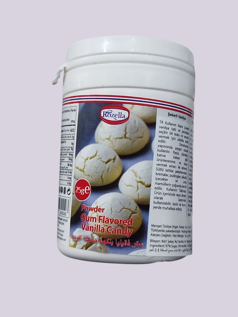 Vanilla sugar with mastic flavor
