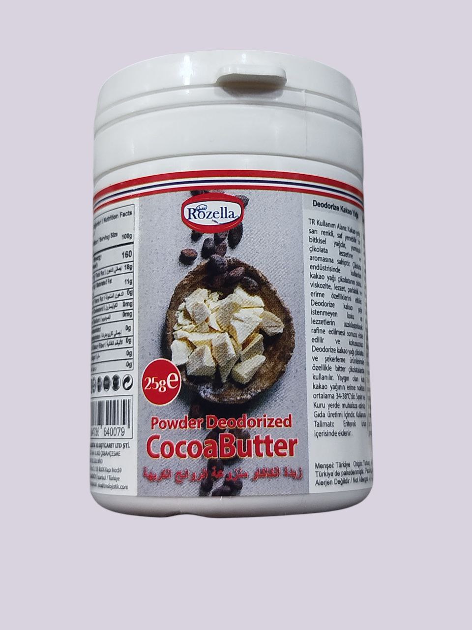 Deodorized cocoa butter