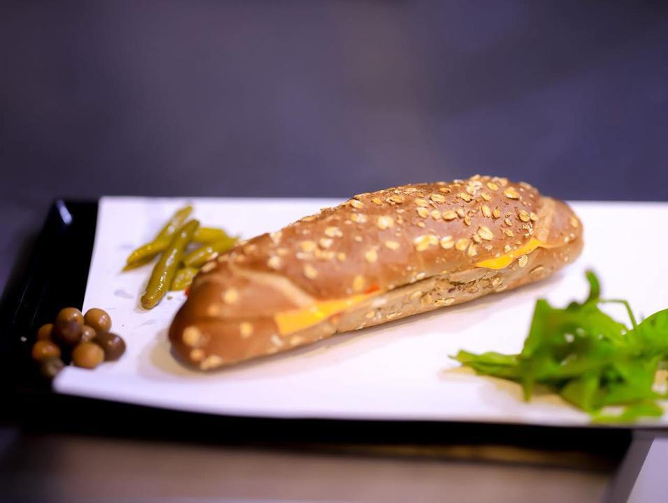 Cooked egg mix sandwich - oat bread