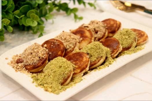 Mini Pancake Honey, Almond, and Pistachio