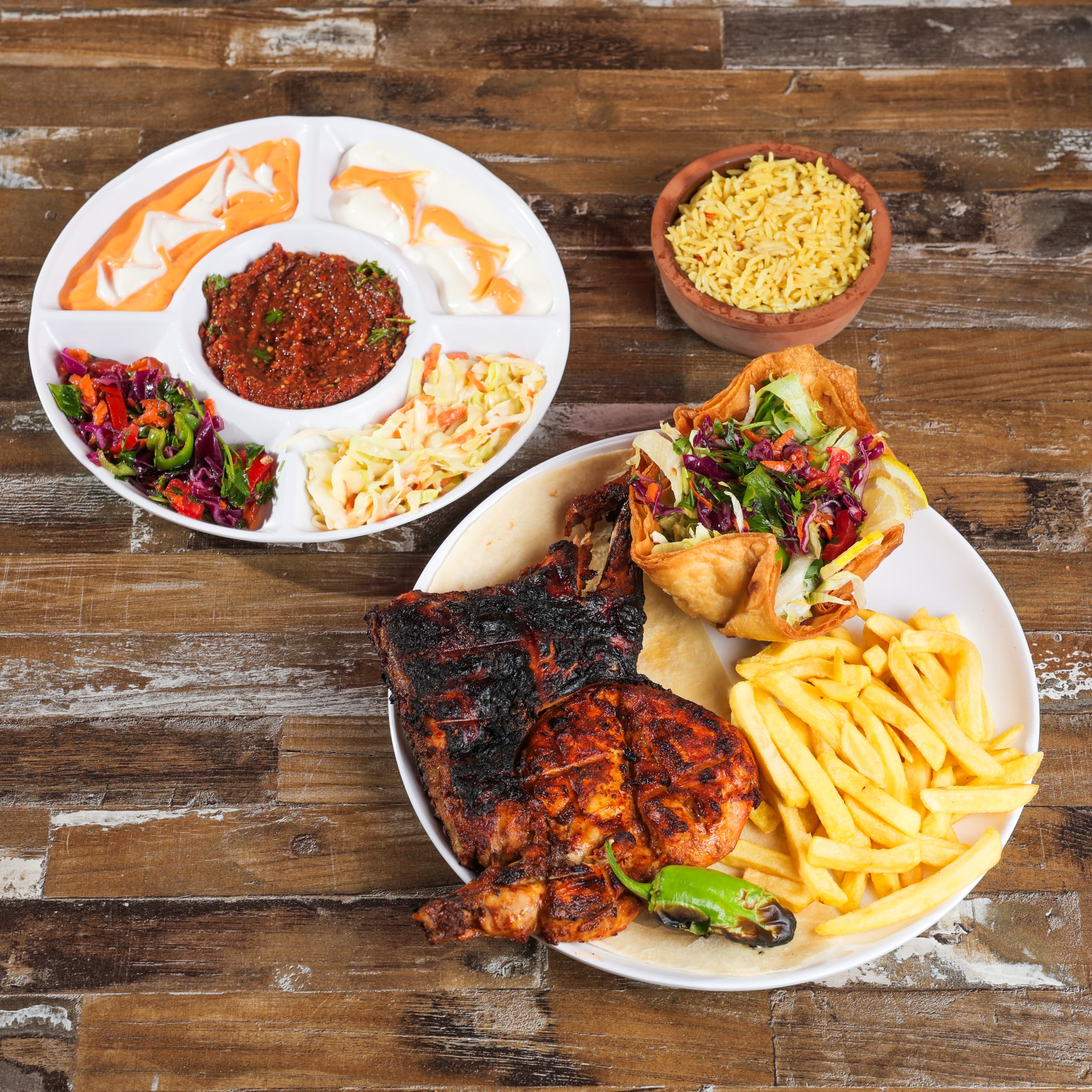 Half grilled chicken meal (whole)
