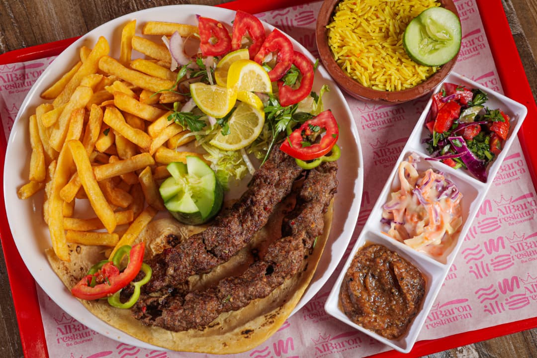 Beef Kebab meal - 2 skewers