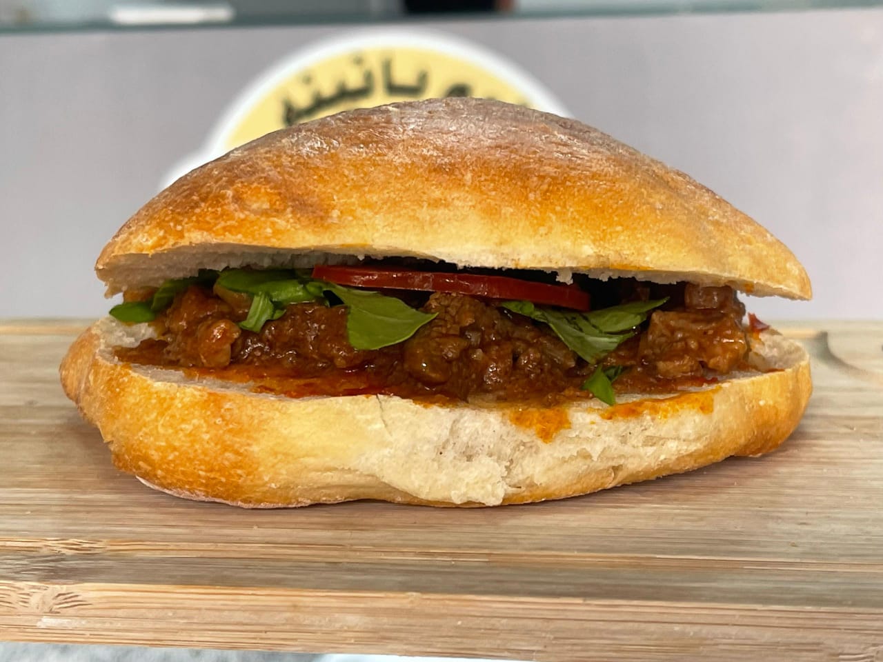 Meat fry sandwich - white bread