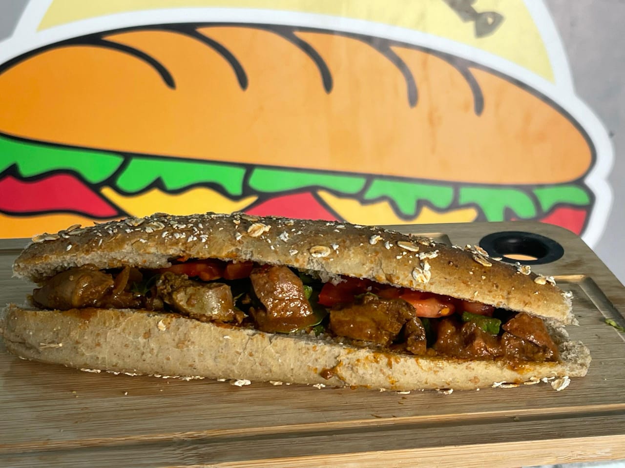Chicken liver sandwich - oat bread