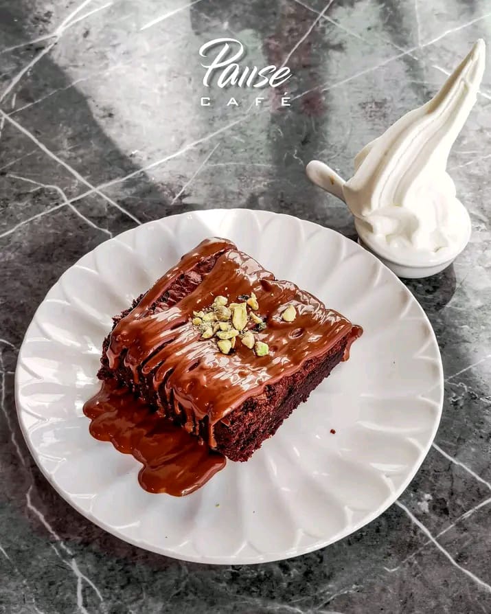 Brownies with ice cream