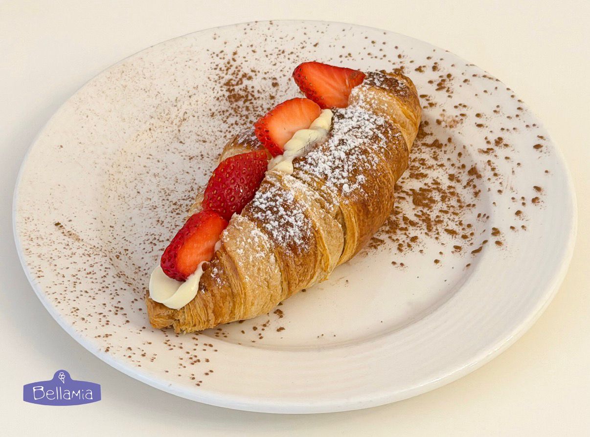Strawberry custard croissant