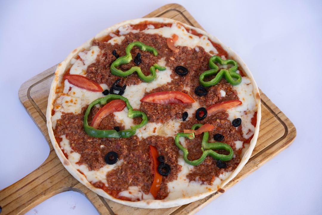 Vegetable and Meat Pizza
