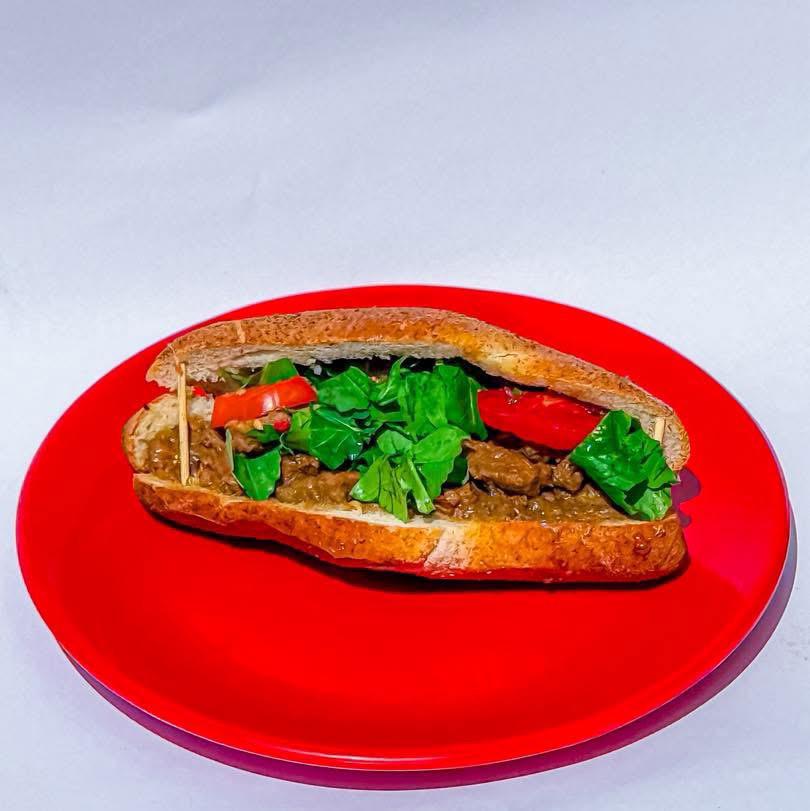 Wheat bread sandwich, chicken liver