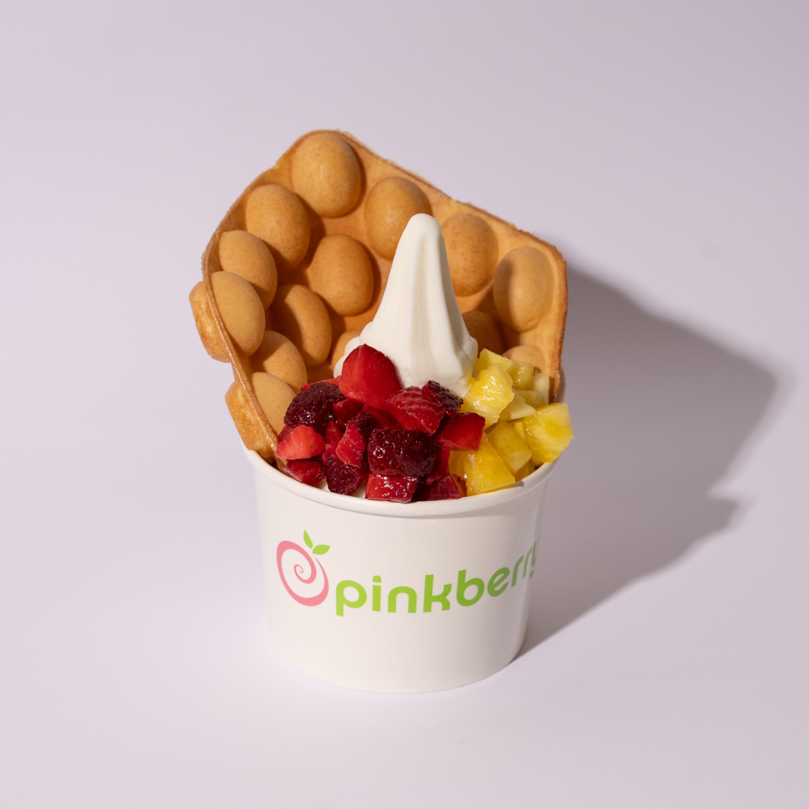 Bubble waffle with yogurt