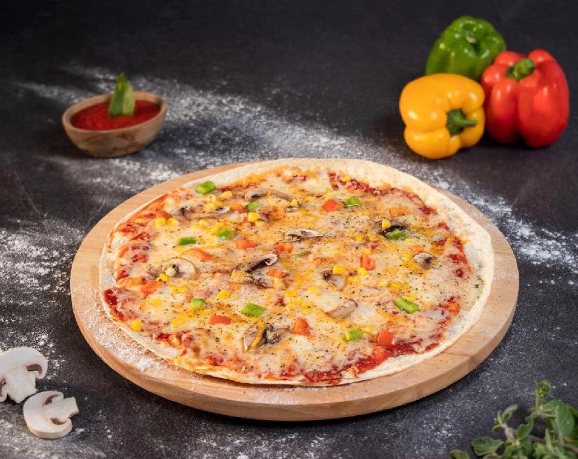 Vegetable tortilla pizza