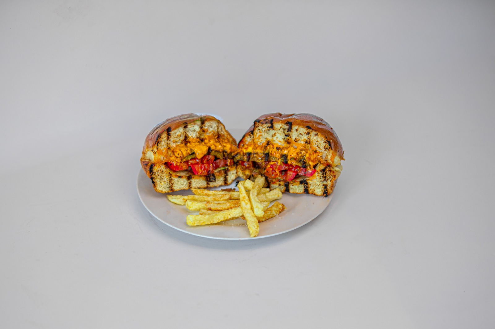 Double Pan-Seared Chicken Burger