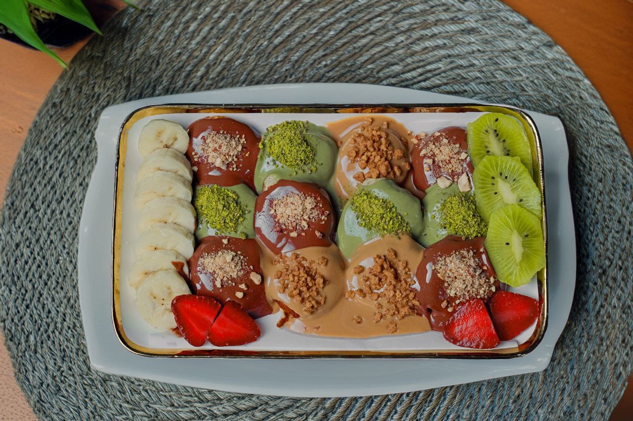 Mini fruit pancakes
